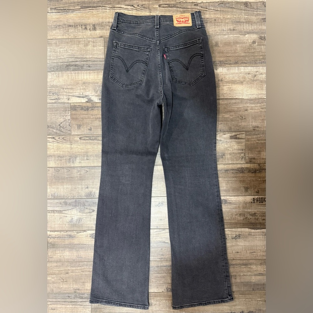 Levi's Ribcage Boot Jeans Black Wash  29 / 33 - Picture 2 of 10